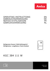 Amica KGC 384 111 W Notice D'utilisation