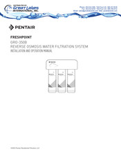 Pentair FRESHPOINT GRO-350B Manuel D'installation Et D'utilisation