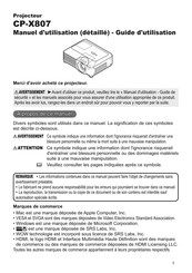 Hitachi CP-X807 Manuel D'utilisation