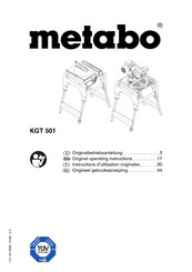 Metabo KGT 501 Instructions D'utilisation Originales
