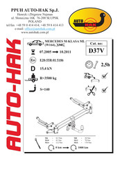 AUTO-HAK D37V Instructions De Montage