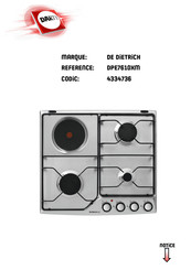 De Dietrich DPE7610XM Guide D'installation Et D'utilisation