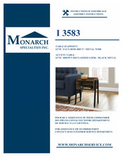 Monarch Specialties I 3583 Instructions D'assemblage