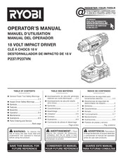 Ryobi P237 Manuel D'utilisation