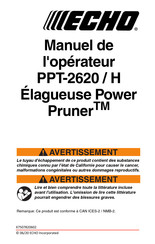 Echo Pruner PPT-2620 Manuel De L'opérateur