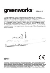 GreenWorks CD40CS15 Traduction Des Instructions D'origine