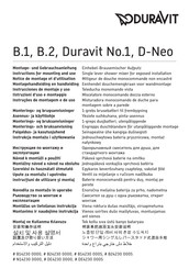 DURAVIT N14230 0000 Notice De Montage Et D'utilisation