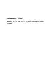 Bosch PS31-2A Consignes De Fonctionnement/Sécurité