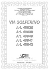 Gessi VIA SOLFERINO 49041 Instructions De Montage