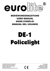 EuroLite DE-1 Policelight Mode D'emploi