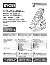 Ryobi ONE+ PCL916 Manuel D'utilisation