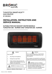 Bromic Heating TUNGSTEN 500 Manuel D'installation, D'instruction Et D'entretien