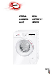 Bosch WAN28070FF Notice D'utilisation Et D'installation