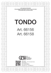 Gessi TONDO 66156 Manuel D'installation