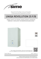 Sime UNIQA REVOLUTION 25 F Manuel Pour L'utilisation, L'installation Et L'entretien