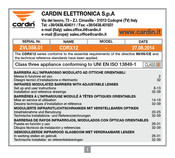 Cardin ZVL558 01 Serie Mode D'emploi