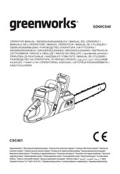 GreenWorks GD60CS40 Traduction Des Instructions D'origine