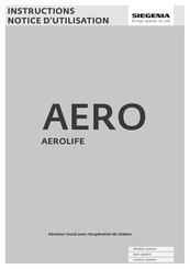 Siegenia AEROLIFE Notice D'utilisation