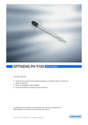 KROHNE OPTISENS PH 9100 Notice Technique