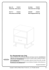 Walker Edison DNAB4C Instructions De Montage