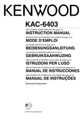 Kenwood KAC-6403 Mode D'emploi