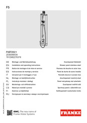 Franke F5ST2021 Notice De Montage Et De Mise En Service