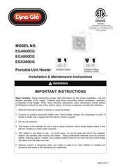 Dyna-Glo EG4800DG Instructions D'installation Et D'entretien