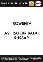 Rowenta RH98A9 Guide De L'utilisateur