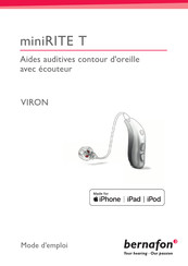 Bernafon miniRITE T VIRON Serie Mode D'emploi