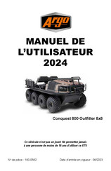 Argo Conquest 800 Outfitter 8x8 Manuel De L'utilisateur