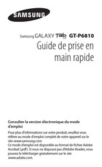 Samsung P6810 Guide De Prise En Main Rapide