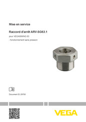 Vega ARV-SG63.1 Mise En Service