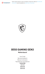 MSI B550 GAMING GEN3 Manuel D'utilisation