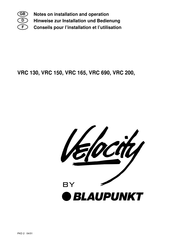 Blaupunkt Velocity VRC 130 Conseils Pour L'installation Et L'utilisation