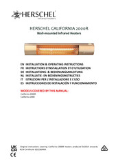 Herschel CALIFORNIA 2000R Instructions D'installation Et D'utilisation