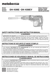 Metabo HPT DH 45ME Instructions De Sécurité Et Mode D'emploi