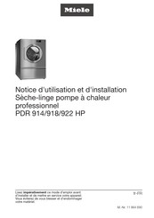 Miele PDR 922 HP Notice D'utilisation Et D'installation