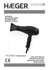 HAEGER Pro Stilyst HD-200.007A Mode D'emploi