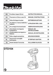 Makita DTD154ZJ Manuel D'instructions