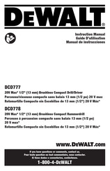 DeWalt DCD777C2-CA Guide D'utilisation