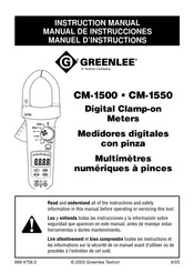 Textron Greenlee CM-1550 Manuel D'instructions