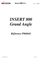Invicta INSERT 800 Grand Angle Notice Particulière D'utilisation Et D'installation
