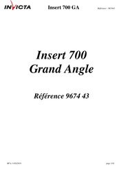 Invicta Insert 700 GA Grand Angle Notice Particulière D'utilisation Et D'installation