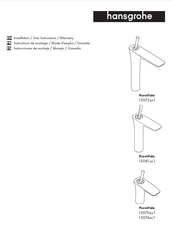 Hansgrohe PuraVida 15081-1 Série Instructions De Montage / Mode D'emploi / Garantie