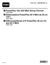 Toro PowerPlex 14in 40V MAX Manuel De L'utilisateur