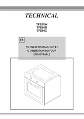 Technical TFE60B Notice D'installation Et D'utilisation