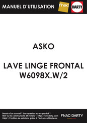 Asko W6098X/1/2 Notice D'utilisation