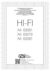 Gessi HI-FI 63079 Manuel D'installation