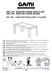 Gami BOSTON J74 090 Instructions De Montage