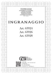 Gessi INGRANAGGIO 63926 Manuel D'installation